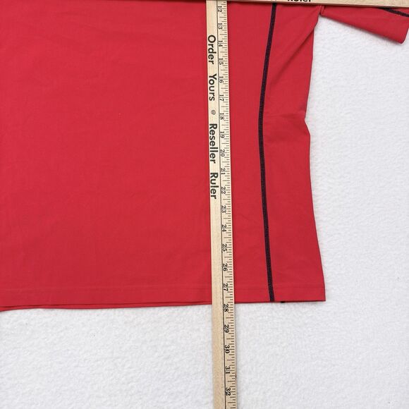 Coolibar Rash Guard Men’s Size Large Red UPF 50 Shirt Surf Swim Sun Beach Pool - Picture 9 of 9